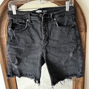 Old Navy Black Distressed Cutoff Denim Shorts